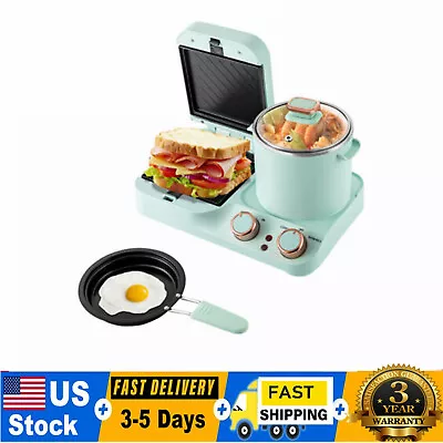 3in1 Breakfast Station Electric Mini Toaster Bread Breakfast Sandwich Maker NEW • $71.25