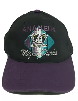 Vintage 90s Anaheim Mighty Ducks NHL Hockey CCM Snapback Hat Cap • $85.47