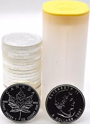 Coin Fine Silver 999 1oz Canada Maple Leaf $5 Bullion 25 X Coins Tube Investment • $957.32