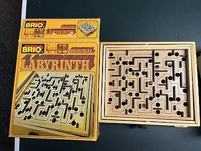 Vintage Brio Labyrinth Wooden Tilting Maze Game Original Box - Steel Ball • $9.95