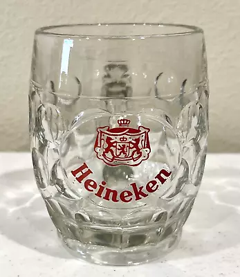 Vintage Heineken Clear Glass Thumbprint Mug - Coat Of Arms • $24.95