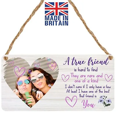 £4.99 • Buy Personalised Photo Plaque Friendship Gifts For Best Friends Birthday Home Sign