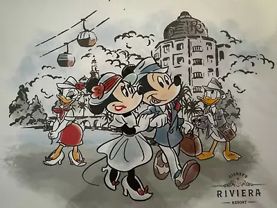 Disney’s Riviera Resort Mickey & Minnie Daisey & Donald Skyliner Art Print • $7.50