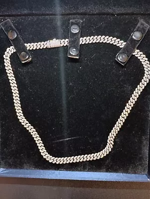 White Gold Miami Cuban Genuine Diamond Chain Necklace 8MM 8.7 CT 21  • $6300