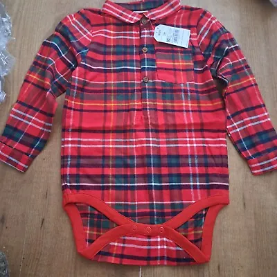 £4.46 • Buy Next Tartan Baby Boys Bodysuit Long Sleeves Shirt Top 2-3 Years New Tags Rr£14