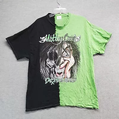 Motley Crue Dr Feelgood Men Shirt Large Green Split Tie Dye Graphic Crew Neck • $19.96