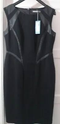 £14.99 • Buy Marks And Spencer Faux Leather  Panel Dress Size 12 Bnwt