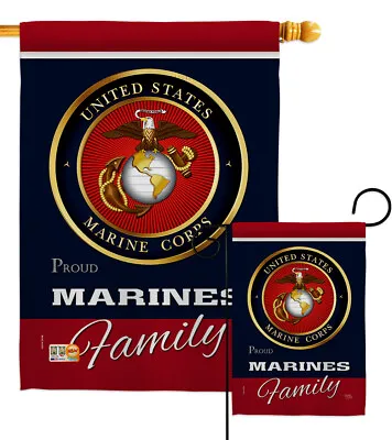 US Marine Corps Proudly Family Garden Flag Military Semper Fi USMC House Banner • $39.95