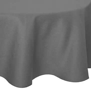Basketweave 70 Inch Round Easy Care Tablecloth In Silver  [TC-2973] • $14.95