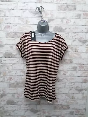  M&S Autograph Woman  T Shirt Size 12 Brown New With Tags RRP £25 • £9.99