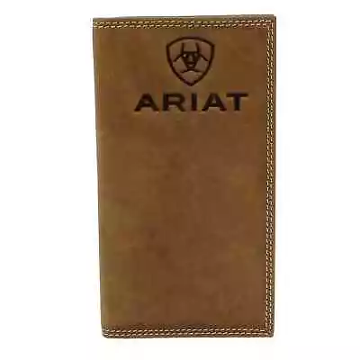 Ariat Western Mens Wallet Leather Rodeo Logo Brown • $29