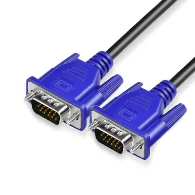 VGA Cable 15Pin D-Sub Male To Male SVGA Lead 1M 2M 3M 5M 10M PC Computer Monitor • £3.34