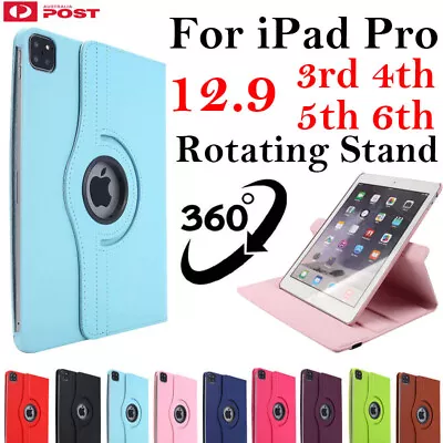 For IPad Pro 12.9 Case 6th 5th 4th 3rd Gen Leather Cover 360 Rotating Stand • $18.89