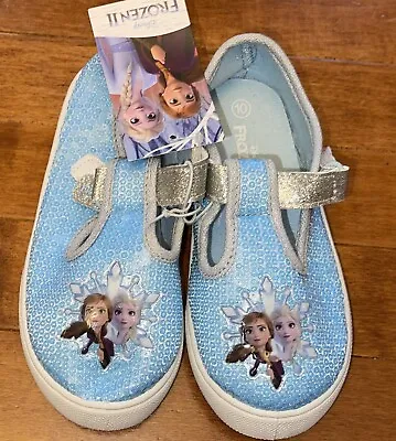 Disney Frozen Girl’s Mary Jane Blue Shoes Sneakers Size 10 New • $30.50