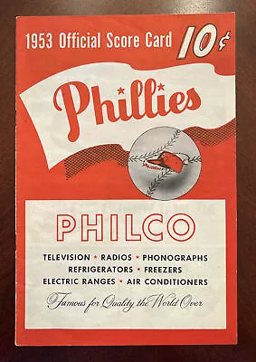 1953 Philadelphia Phillies Vs Milwaukee Braves Official Score Card - Unscored • $21
