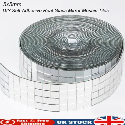 £4.75 • Buy 1464PCS/Roll Glass Mirror Mosaic Wall Tiles Sticker Self Adhesive Decal Tile DIY
