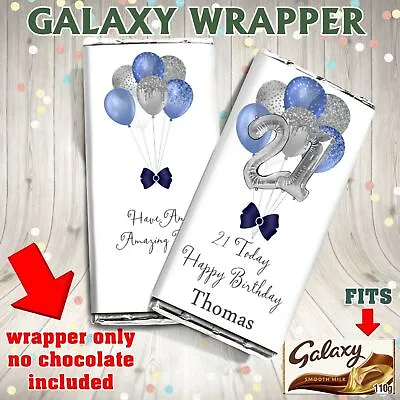 AGE Chocolate Bar Wrapper Novelty Gift Birthday 18th 21st 30th 40th Personalised • £1.69