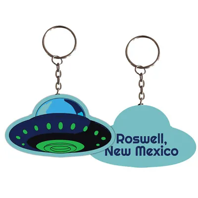 Roswell  Mexico Alien Ufo Spaceship Metal Keychain • $12.71