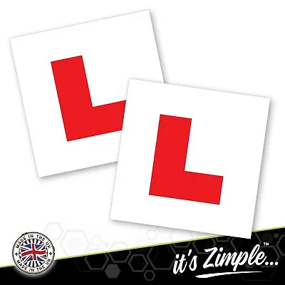 2 X LEARNER STICKER L Plate Stickers Legal Learner Driver Sticker Self Adhesive • £2.79