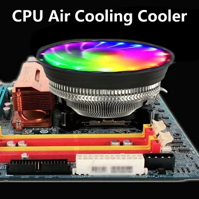 CPU Cooler Fan Heatsink RGB LED For Intel LGA1156/1155/1151/1150 /775 AMD AM3+ • £13.59