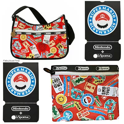 LeSportsac Nintendo Mario Travel Classic Hobo Bag Free Ship NWT Super Mario Coin • $83.99