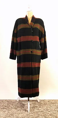 $365 • Buy Missoni Donna Vintage Wool Multi-Color Plaid/Stripe Ankle Length Coat Size 8