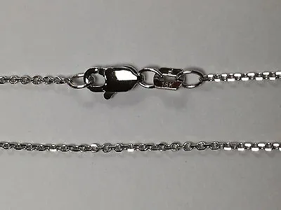 18kt 18K White Solid Gold 16 18 20 24  1.1mm Diamond Cut Cable Necklace Chain • $210