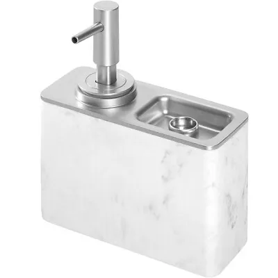 NEW Interdesign Marble Soap Pump With Ring Tray White • $32