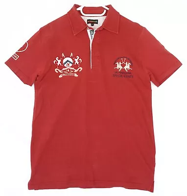 VTG La Martina Embroidered Logo Red Polo Shirt Size L • $11.33