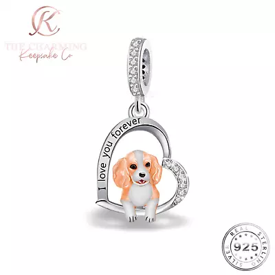 Cavalier King Charles Spaniel Dog Charm Genuine 925 Sterling Silver • £17.49