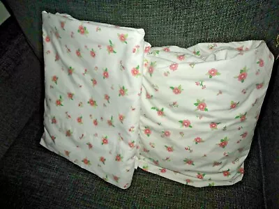Martha Stewart Pink Green & White Floral (2pc) Twin Sheet Set Cotton Blend • $36