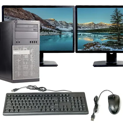 $150.70 • Buy Dell Tower Desktop Computer I7 16GB 2TB HD Or SSD Wi-Fi Windows 10 Pro 24  LCD