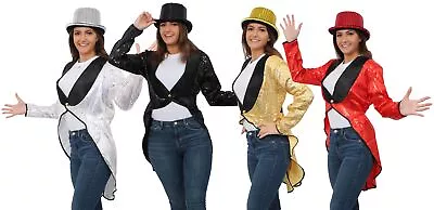 £18.99 • Buy Sequin Tailcoat And Top Hat Ringmaster Theatre Dance Cabaret Fancy Dress Costume