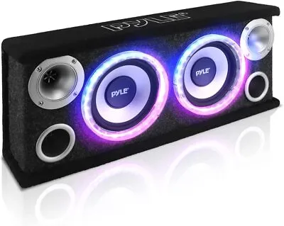 Pyle PL26BSL Dual 6  Car Audio Subwoofer In Bass Box Enclosure With LED Lighting • $73.99