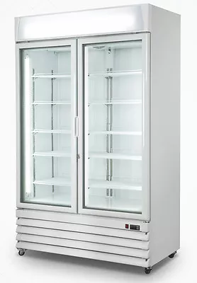 NEW HUSKY DOUBLE DOOR  COMMERCIAL DISPLAY FREEZER LED LIGHT 1220x700x1980mmWDH • $3298.95