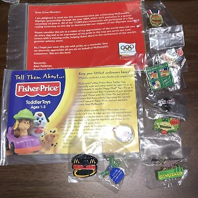 Lot Of 10 Vintage 1990s McDonald's Pins Monopoly Olympics Disney Fisher Price • $7