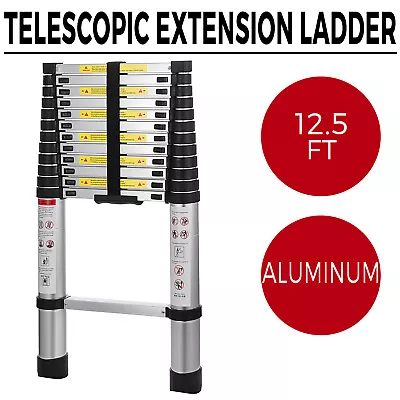 12.5FT Folding Multi Purpose Telescopic Extension Ladder Aluminum Heavy Duty • $81.80