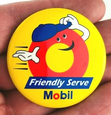 Vintage Mobil Oil Button O Friendly Service Gas Station Pin  *M5 • $13.45