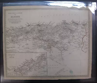 Walker Antique Hand Colored Map North Africa Barbary Algiers Algeria 1834 • $45