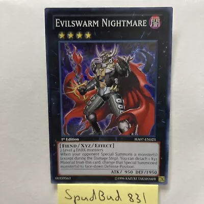Evilswarm Nightmare Super Rare HA07-EN023 (Lightly Played 1st Edition) • $2.99