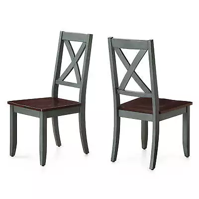 Maddox Crossing Dining Chairs Set Of 2 Kitchen Dining Chairs Dark Seafoam Finish • $148.50