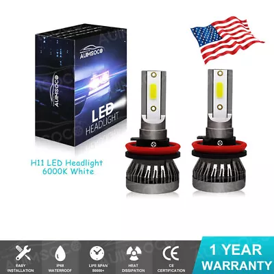 2pcs LED Headlight Kit H11 H8  6000K Lamp White Bulbs Bright High Or Low Beam • $19.99