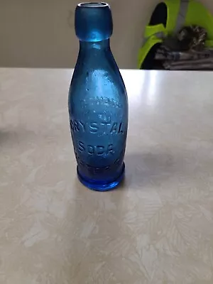 Vintage Crystal Soda Water Bottle (Blue) • $99