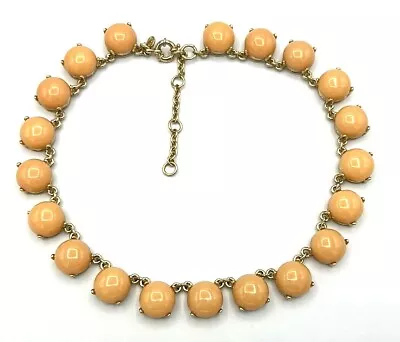 J Crew Gold Tone Peach Cabochon Bubble Statement Necklace • $28