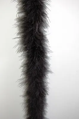 THIN MARABOU FEATHER BOA - BLACK 2 Yards 15 Grams ; Dress/Bridal/Art/Costume 72  • $13.49