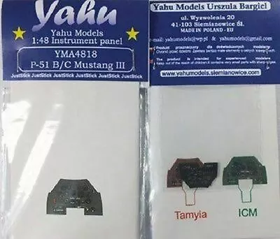 Yahu Models YMA4818 1/48 P-51B/P-51C Mustang Instrument Panel For ICM And Tamiya • £6.29