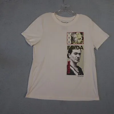 Frida Kahlo Shirt Womens Extra Large XL Ivory Graphic Tee Art Print Artist • $12