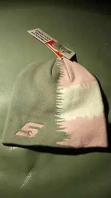 Vintage Snap-On SNAP ON Tools Brand Logo Beanie Gray/Pink Knit Ski Cap  • $25