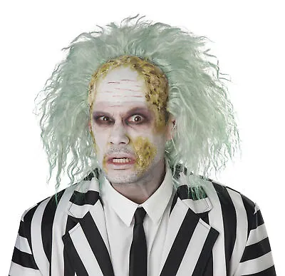 Obnoxious Ghost Mad Scientist Beetlejuice Inspired Bald Cap Wig Halloween Access • $17.95