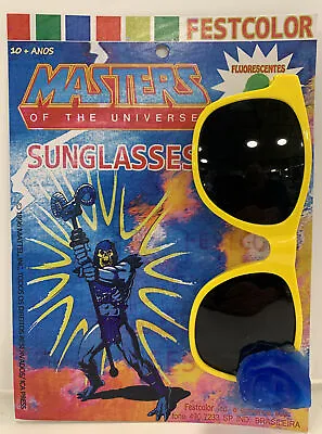 Vintage Brazil Masters Of The Universe Sunglasses YELLOW W/ Fluorescent SKELETOR • $29.99